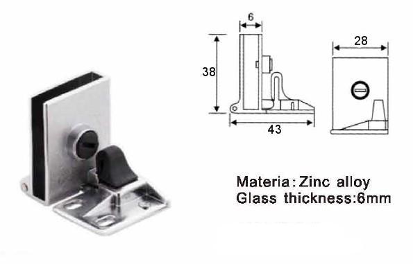 1 Pair Glass Cabinet Door Metal Hinge Zinc Alloy Glass Furniture Hinge