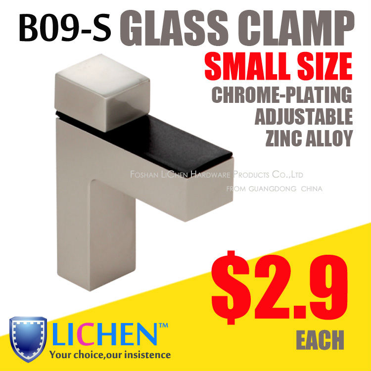 LICHEN(2pieces/lot)B10-L Chrome-plating zinc alloy glass clamp supports Clip Bathroom glass accessory