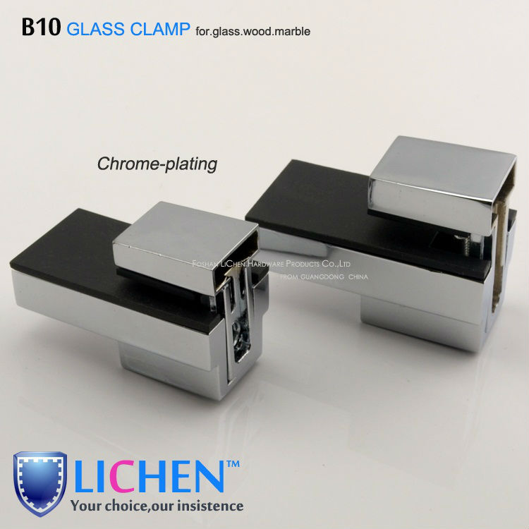 LICHEN(2pieces/lot)B10-S Chrome-plating zinc alloy glass clamp supports Clip Bathroom glass accessory