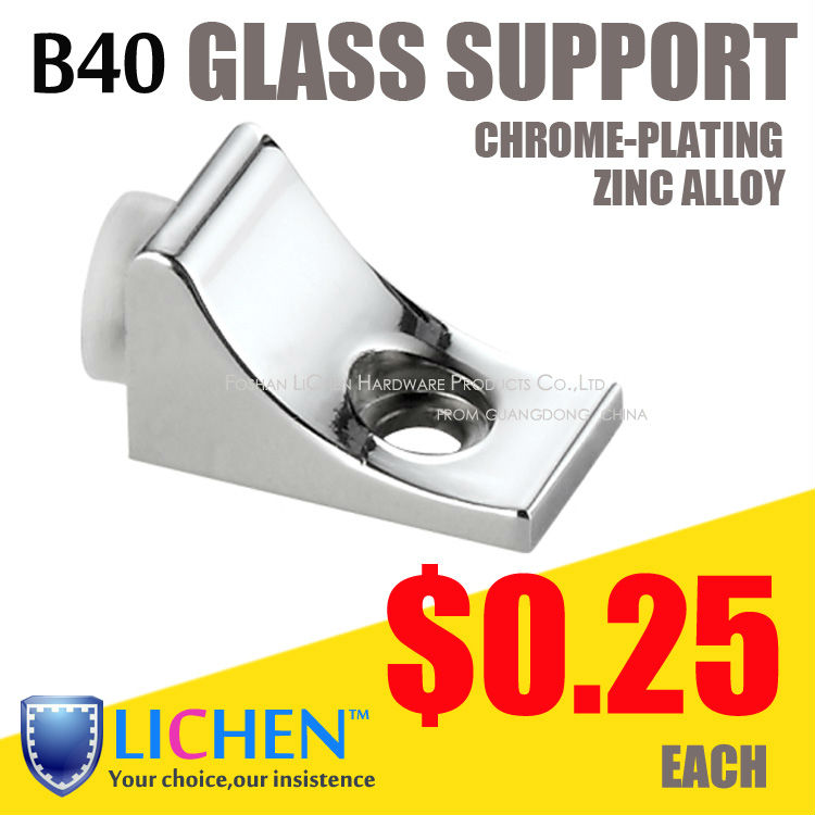 LICHEN(2pieces/lot)B19-L&B19-S Chrome plating Zinc alloy glass clamp clip Glass supports Bathroom glass clamp