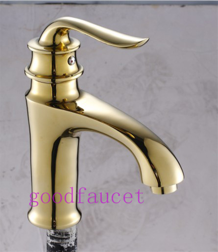NEW bathroom brass mixer bath basin faucet single handle golden undercounter polish