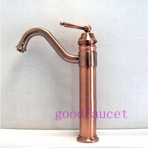 Wholesale / Retail NEW Antique Copper Bathroom Sink Faucet Vanity Countertop Mixer Tap Swivel Spout Single Handle