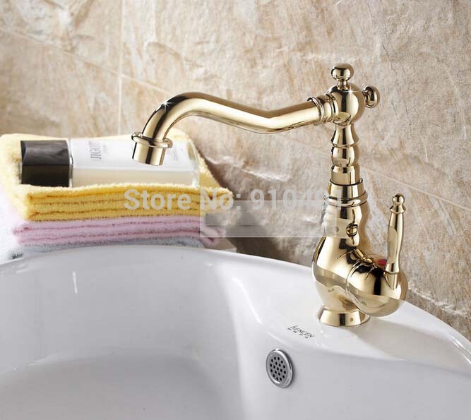Wholesale And Retail Promotion Luxury Deck Mounted Kitchen Faucet Swivel Spout Vanity Bathroom Sink Mixer Tap