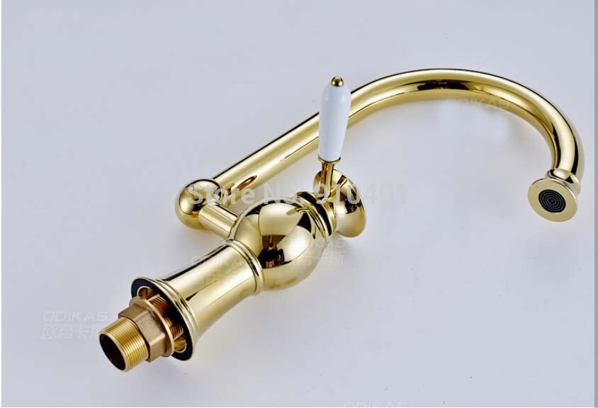 Wholesale And Retail Promotion Modern Golden Brass Bathroom Basin Faucet Single Handle Vantiy Sink Mixer Tap