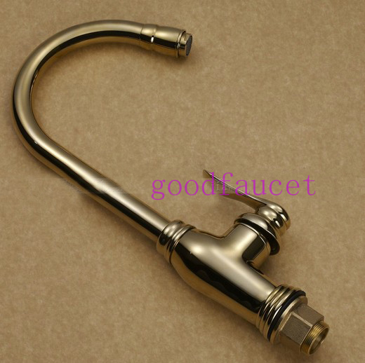 Wholesale And Retail Promotion Polished Gold Swivel Spout Single Handle Brass Kitchen Faucet Sink Mixer Tap