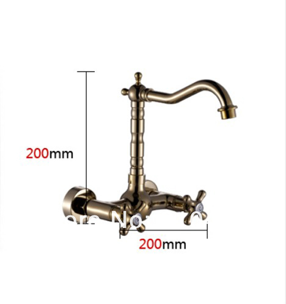 Wholesale And Retail Promotion Wall Mounted Kitchen Bar Sink Faucet Swivel Spout Vessel Sink Mixer Tap 2 Handle