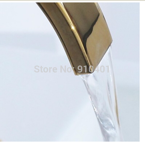Wholesale And Retail Promotion Widespread 8" Holes Golden Brass Bathroom Basin Faucet Dual Handles Mixer Tap