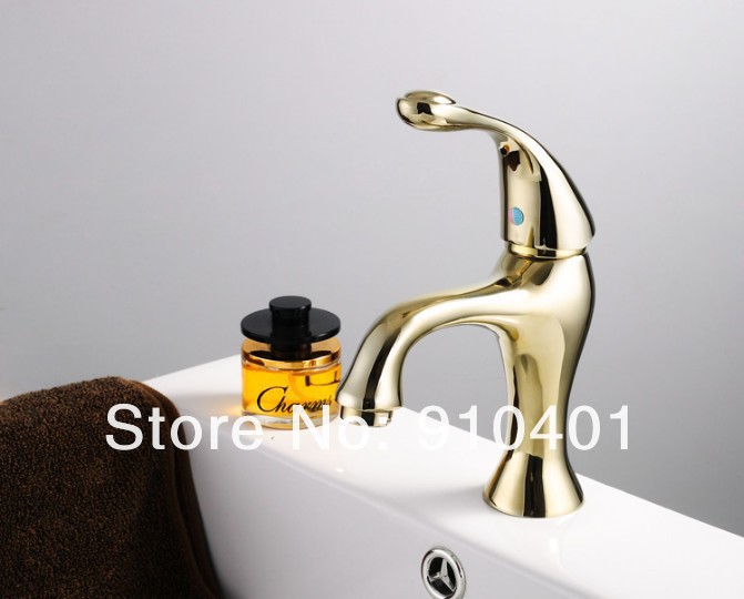 luxury basin faucet polished golden finish undercounter bathroom mixer water tap single handle hole