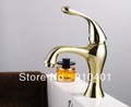 luxury basin faucet polished golden finish undercounter bathroom mixer water tap single handle hole