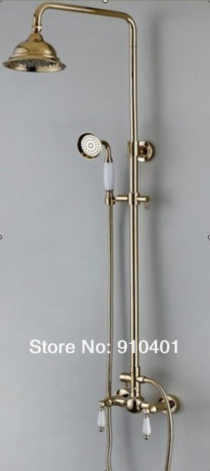 NEW Wholesale /Retail Promotion Luxury Wall Mounted Bathroom Shower Faucet Set Ceramic Handles Shower Mixer Tap