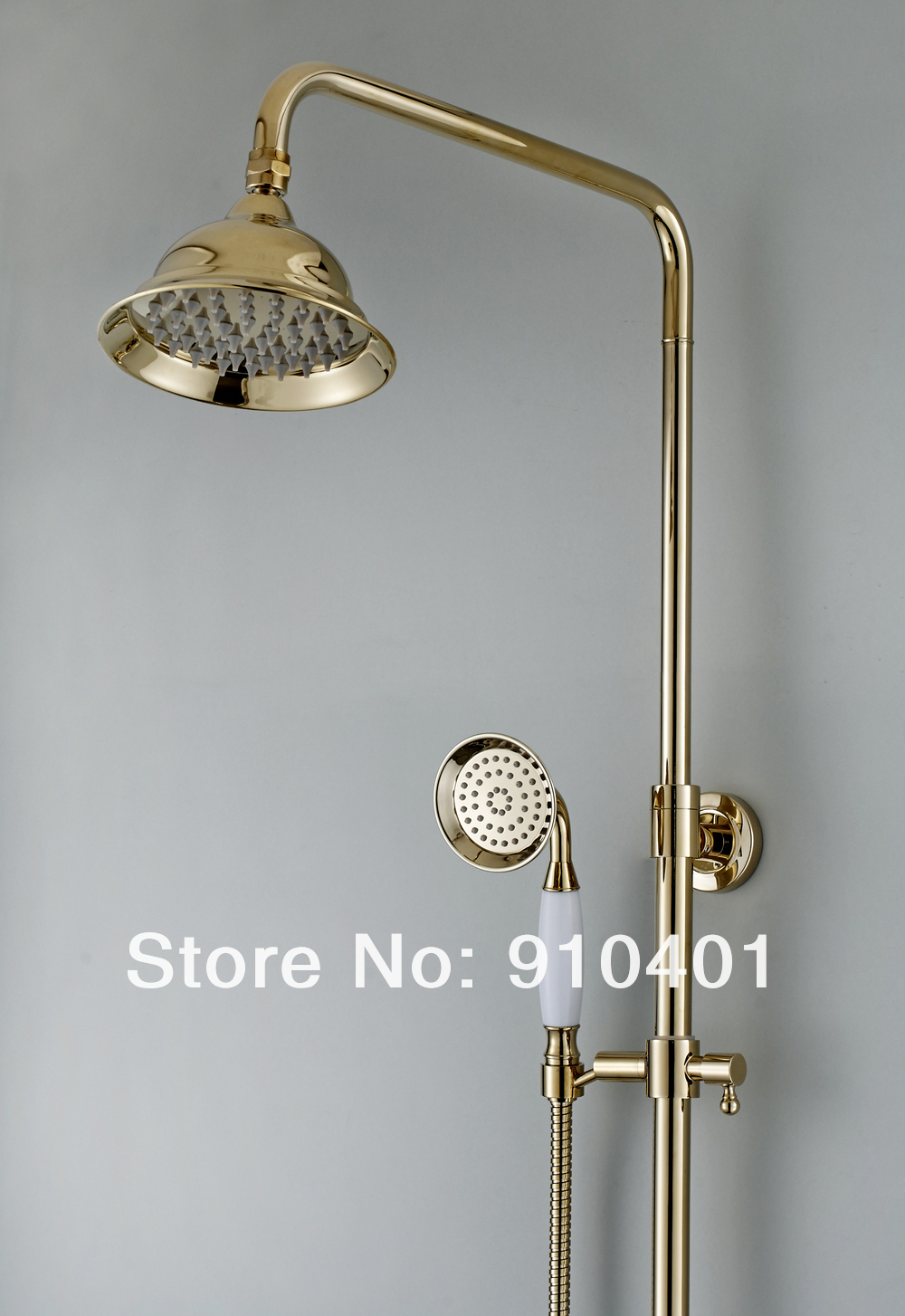 NEW Wholesale /Retail Promotion NEW Luxury Golden Bathtub Shower Faucet Set Bathroom Shower Column Wall Mounted