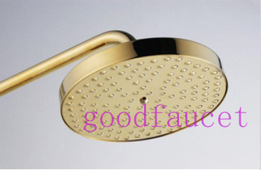 Wall Mount Rainfall 8" Shower Set Faucet With Bathtub Faucet Mixer Tap Single Handle Golden Finish
