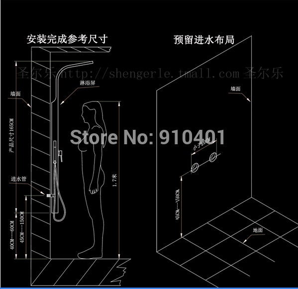 Wholesale And Retail Promotion Brushed Nickel Shower Panel Shower Column Waterfall 100 Massage jets Tub Faucet