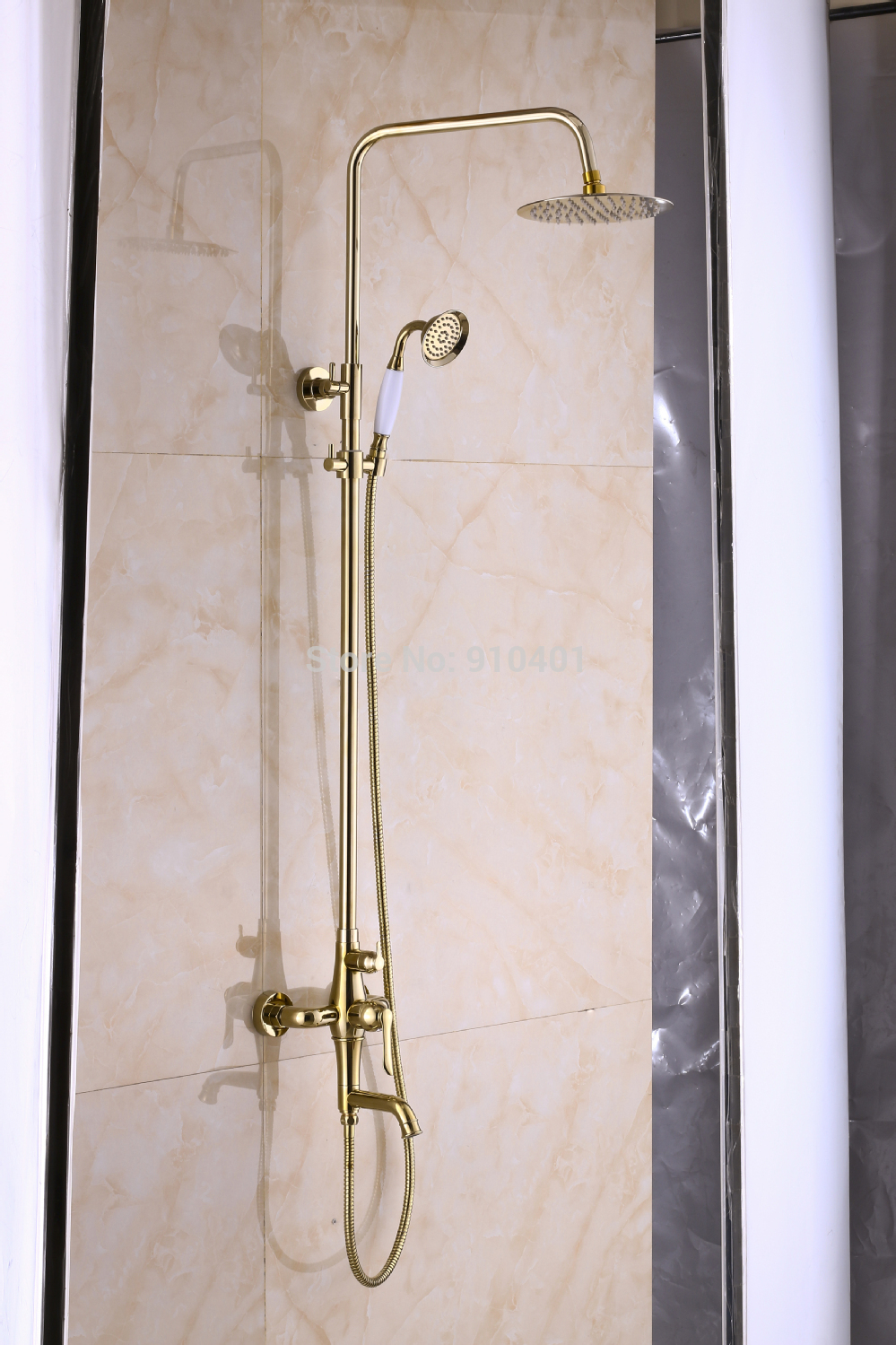 Wholesale And Retail Promotion Golden Exposed Shower Column Rain Shower Mixer Tap Single Handle Tub Mixer Tap