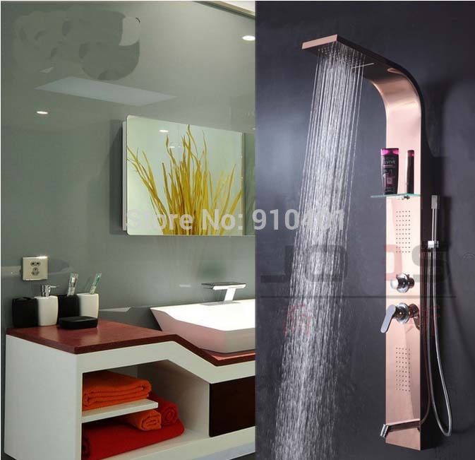 Wholesale And Retail Promotion Golden Waterfall 100pcs Massage Jets Shower Column Shower Panel Tub Hand Shower