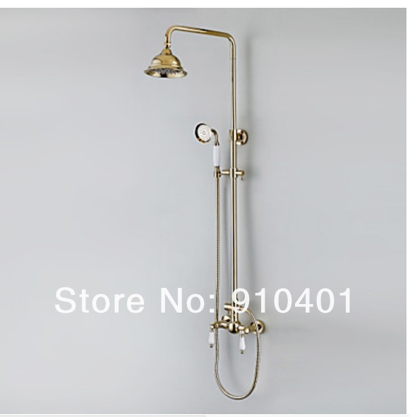 Wholesale And Retail Promotion Luxury 8" Round Rain Shower Faucet Dual Ceramic Handles Mixer Tap Shower Column