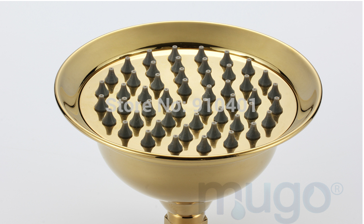 Wholesale And Retail Promotion Modern Golden Brass Rain Shower Ceramic Handle Tub Mixer Tap W/ Hand Shower Set