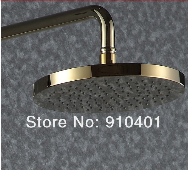Wholesale And Retail Promotion NEW Golden Finish Solid Brass Wall Mounted 8" Rain Shower Faucet Tub Mixer Tap