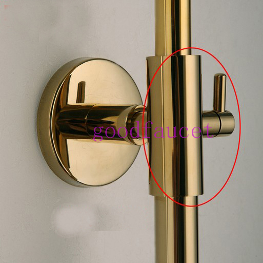 Wholesale Golden Brass Bathroom Faucet/ Shower Sets Mixer Tap Rainfall Shower Head + 
