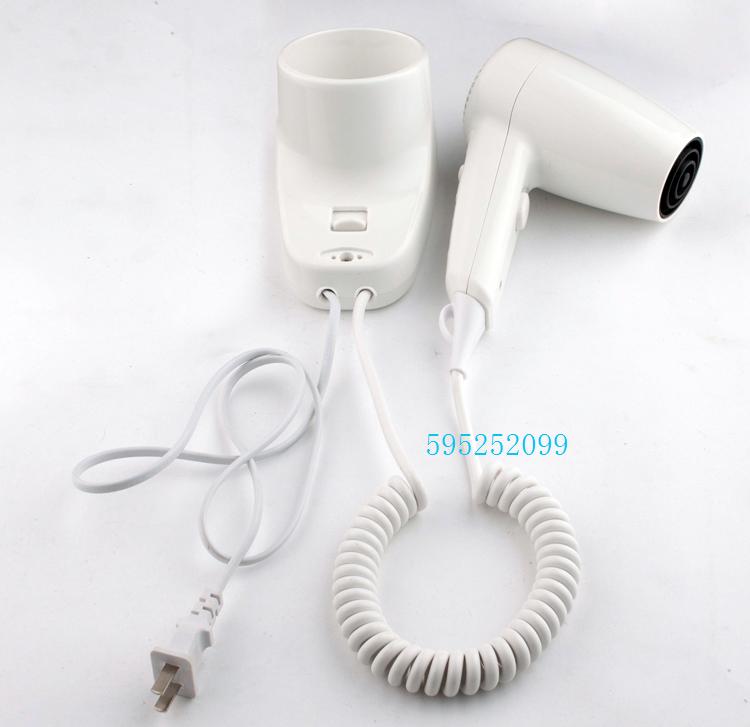 Wholesale And Retail Promotion Contemporary Hotel And Household Wall-Mounted Hair Dryer High Power White Color