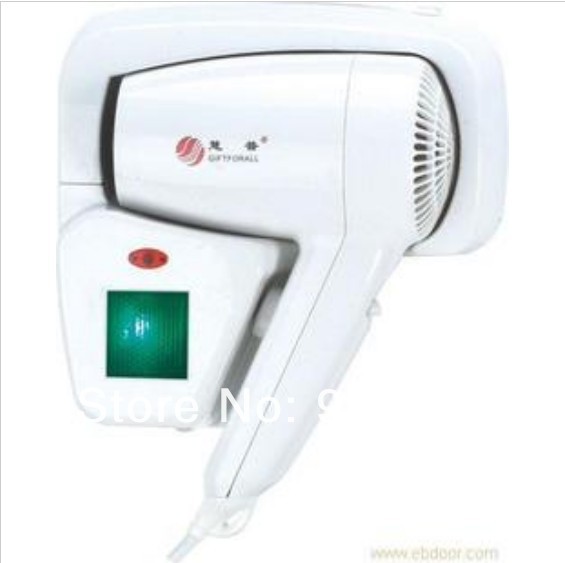 Wholesale And Retail Promotion Hotel / Home Supplies Wall-Mounted Hair Dryer White Color Electric Hair Dryer