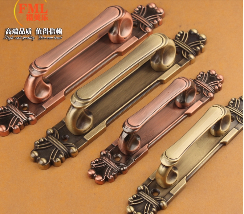 Wholesale Hardware accessories High quality Furniture handles Door handles Red copper  Modern handles 216mm 2pcs/lot Free ship