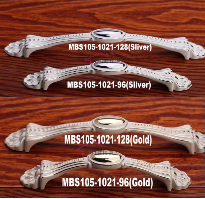 1 Piece MBS105-1021-128 (Silver) Silver Edge Handle Ivory White Door Cabinet Drawer Knob Pulls MBS105-2