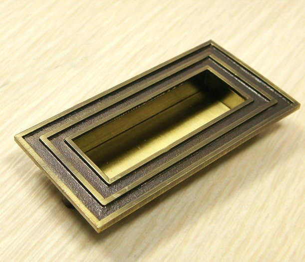 Bronze Cabinet Wardrobe Cupboard Knob Invisible Drawer Door Pulls Handles 64mm 2.52