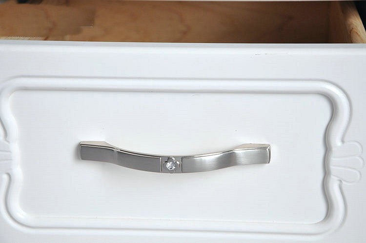 Crystal Glisten Cabinet Wardrobe Cupboard Drawer Door Knob Pulls Handles Silver 128mm 5.04