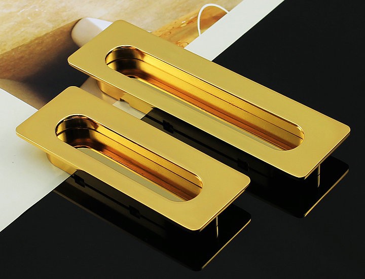 Gold Cabinet Wardrobe Door Cupboard Knob Drawer Invisible Pulls Handles 96mm 3.78