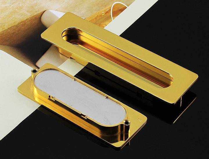 Gold Cabinet Wardrobe Door Cupboard Knob Drawer Invisible Pulls Handles 96mm 3.78
