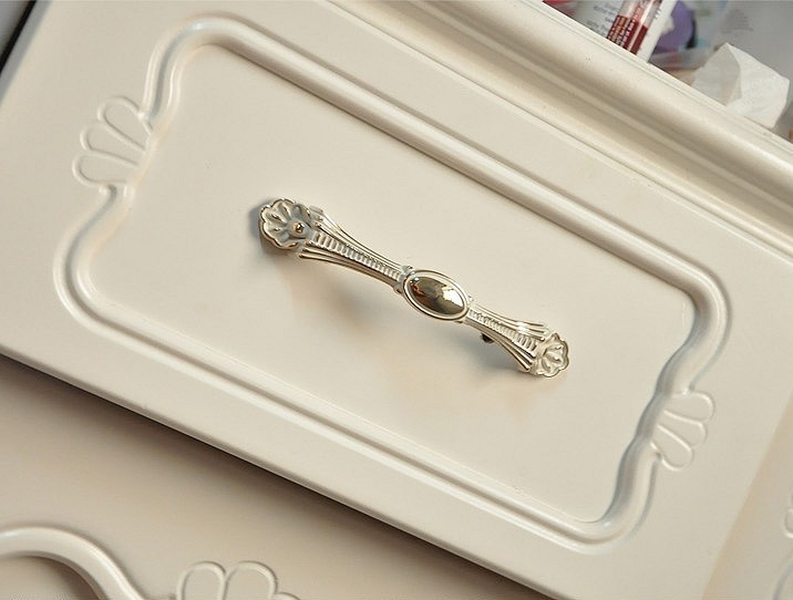 Ivory White Simple Style Cabinet Wardrobe Knob Drawer Door Pulls Handles 128mm 5.04