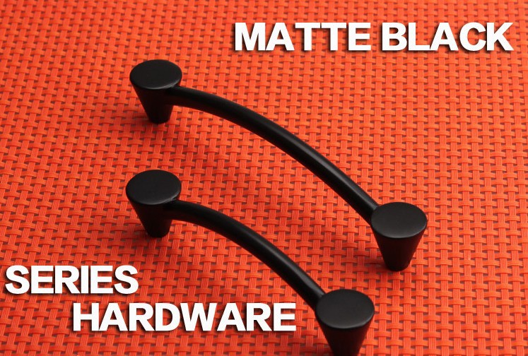 Matte Black Cabinet Wardrobe Chest Cupboard Knob Drawer Pulls Handles 128mm 5.04" MBS391-3