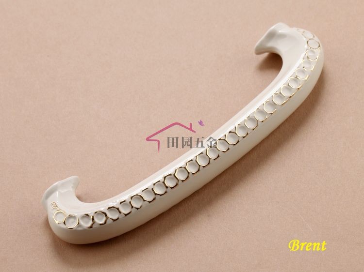 New Zinc Alloy Ivory White Cabinet Wardrobe Cupboard Drawer Pulls Handles 96mm 3.78" MBS016-3