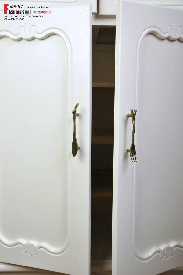 Novelty Bronze Fork Handle Cupboard Cabinet Drawer Door Knob Pulls MBS201-2
