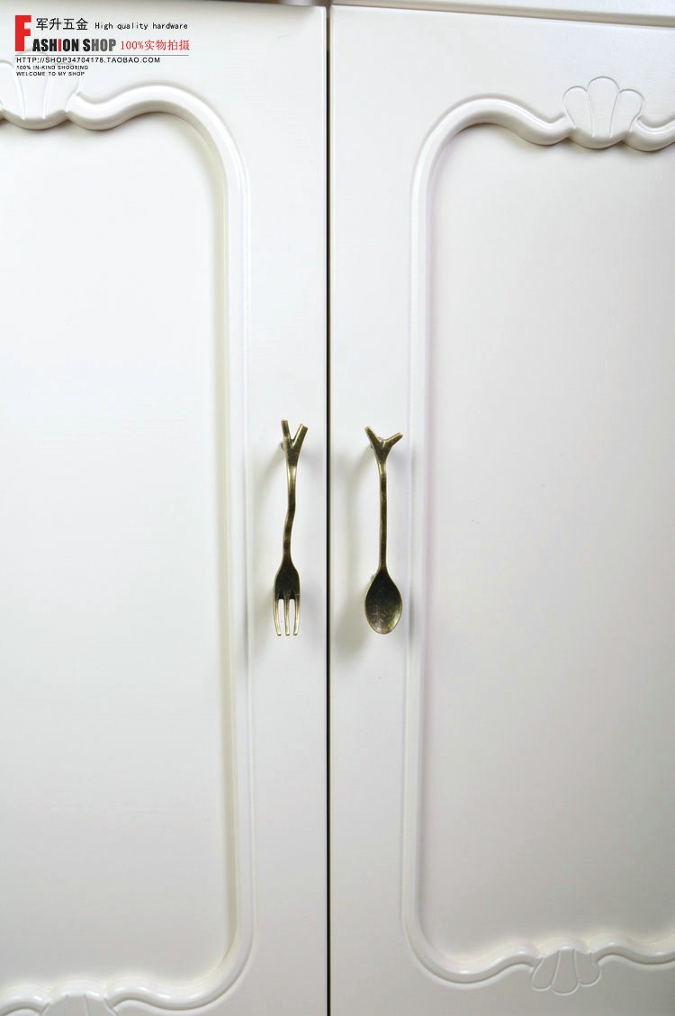 Novelty Silver Knife Handle Cupboard Cabinet Drawer Door Knob