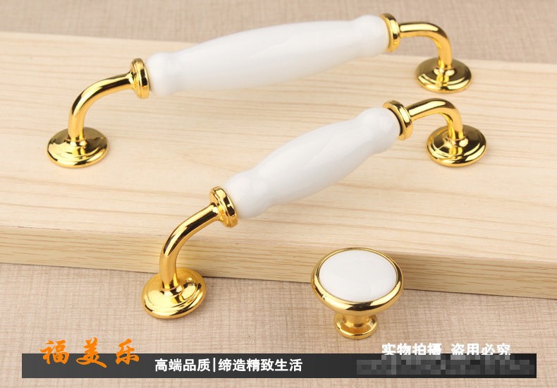 Single Hole White Ceramics Cabinet Wardrobe Cupboard Knob Drawer Door Pulls Handles MBS359-1
