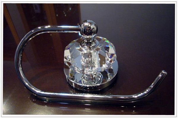 High top quality C shape Brass Metal&Crystal glass Toilet tissue holder /Toilet paper holder