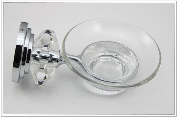 High top quality Copper Metal Soap dish  Modern Clear Crystal Bothroom hardware   Free shipping