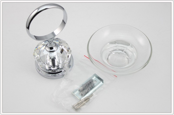 High top quality Copper Metal Soap dish  Modern Clear Crystal Bothroom hardware   Free shipping