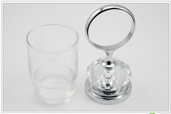 Modern Chinese&European style High Quality Brass metal&Crysal glass tooth-brushing cup holder / Silve tumbler hoder