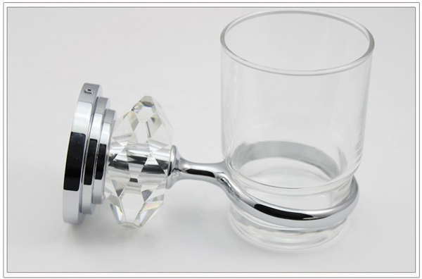 Modern Chinese&European style High Quality Brass metal&Crysal glass tooth-brushing cup holder / Silve tumbler hoder