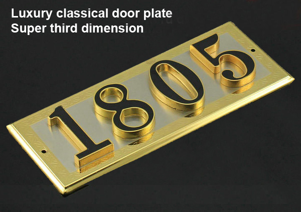 Modern European contracted style high grade zinc alloy door plate with Four number for your luxury home
