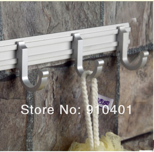Wholesale And Retail Promotion Bathroom Wall Mounted Aluminum Towel Coat Hat Hooks 4 Hook And Hangers No Rust