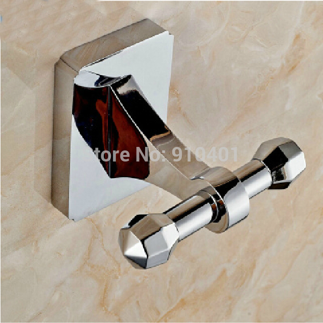 Wholesale And Retail Promotion Modern Square Wall Mounted Bathroom Hooks Dual Robe Towel Hangers