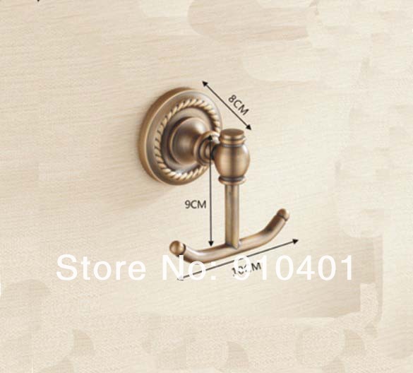 Wholesale And Retail Promotion NEW Antique Brass Wall Mounted Solid Brass Bathroom Hooks Towel Clothes Hangers