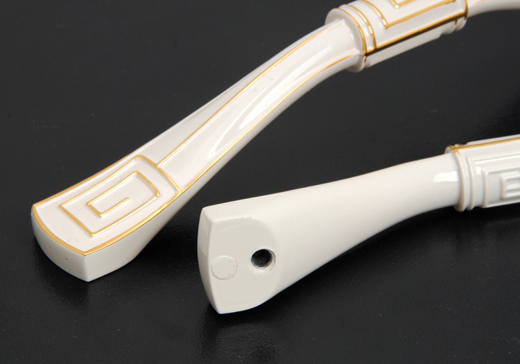 128mm Gold plated Ivory white Drawer Pulls,Furniture Handle Knob&Drawer Pulls,Wardrobe Hardware