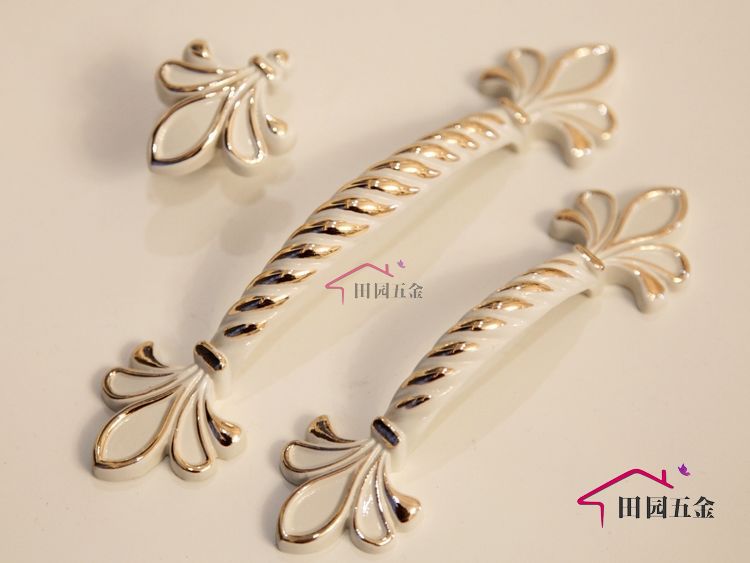 96mm Ivory White handle for cabinet, Pull handle for bedroom cabinet, drawer handle