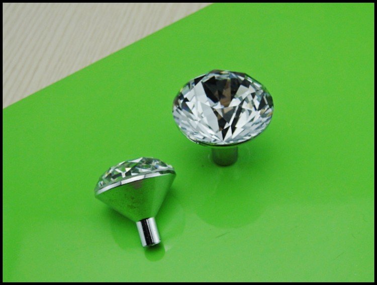 K9 Crystal Glass Chorme Star Handle Knob Cabinet Door New (Diameter.:25mm)