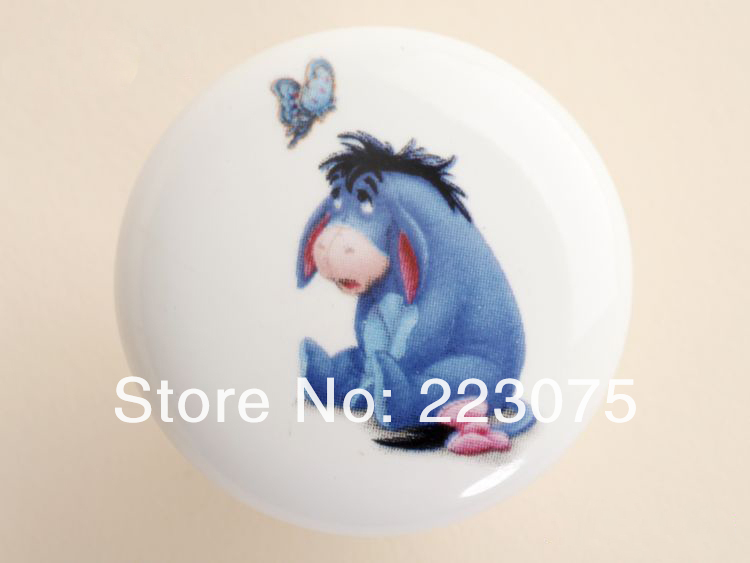 -D:38MM horse ceramic Cabinet DRAWER Pull Dresser pull/ Kitchen  knob door handel with screw 10pcs/lot